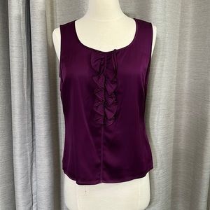 EUC silk St. John w/ lining purple blouse. Size P